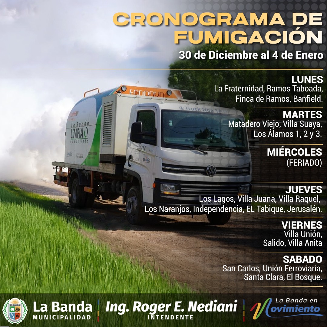 La Municipalidad de La Banda dio a conocer el cronograma de fumigación ...