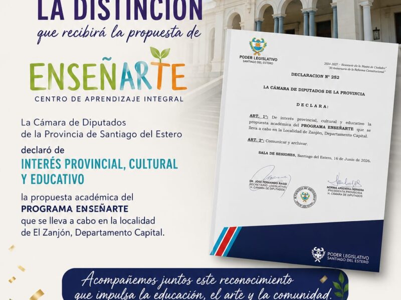 EnseñARTE fue declarado de Interés Provincial, Cultural y Educativo