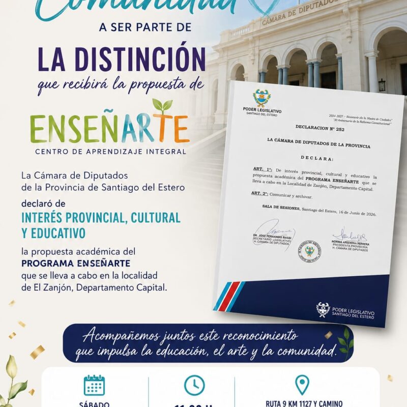 EnseñARTE fue declarado de Interés Provincial, Cultural y Educativo