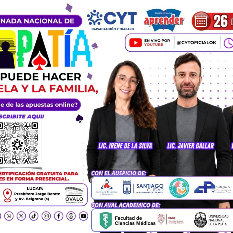 2° Jornada nacional de Ludopatía: “¿Qué puede hacer la Escuela y la Familia ante el avance de las apuestas online?”