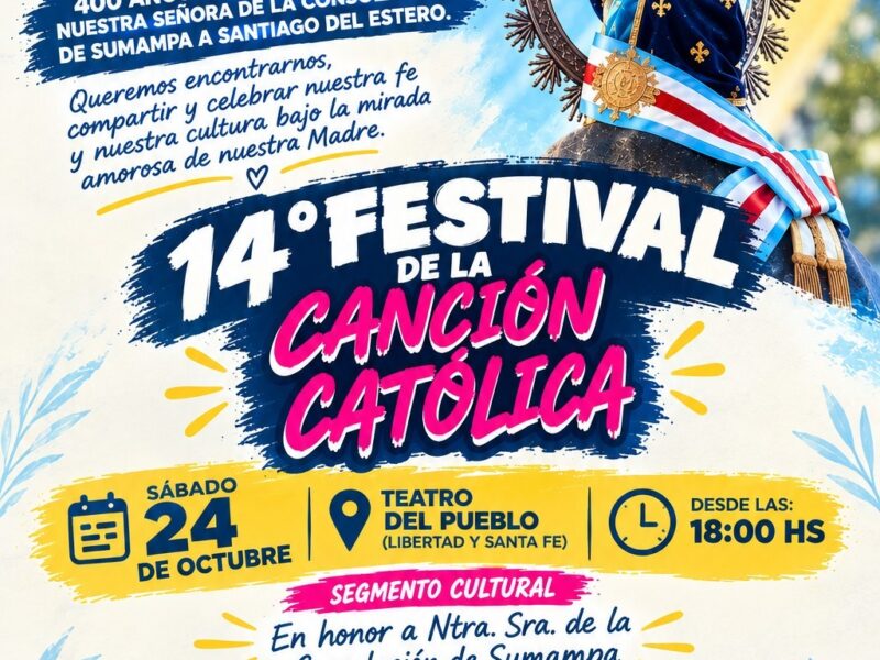 14° Festival de la Canción Católica el Sábado 24 de Octubre a partir de las 18hs en el Teatro del Pueblo